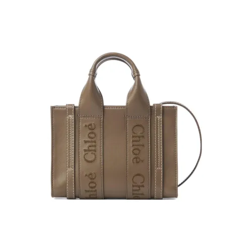 Chloe Woody Smooth Calfskin Crossbody Bag Mini Shoulder Bag Women's Army Green Члои Вуди Гладкая Телячья Кожа Сумка через плечо Мини Сумка на плечо Женская Армейский Зеленый