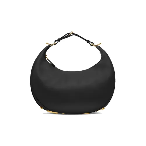 FENDI Fendigraphy Кожа Полумесяц Сумка Сумка через плечо Средняя Женская Черная