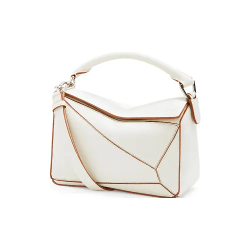 LOEWE Пазл Телячья кожа Пазл Сумка Сумка Сумка через плечо Сумка через плечо Маленькая Женская Белая