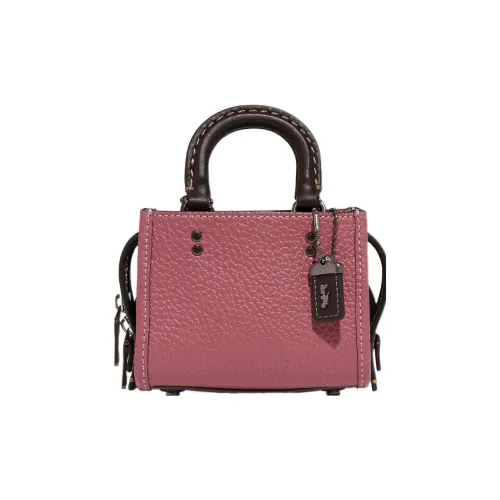 COACH Rogue Переработанный Glove Дубленая Галечная Кожа Сумка Сумка через плечо Сумка через плечо Мини Женская Рубиново-Красная