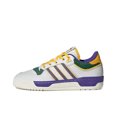 Adidas Originals Rivalry Low 86 Устойчивые к истиранию Дышащие Низкие Кроссовки для скейтбординга Белый Фиолетовый Желтый