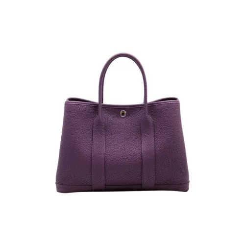 HERMES Garden Party Negonda Телячья кожа Садовая сумка Женская N5 Cassis Черная смородина