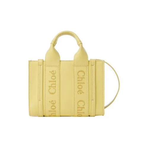 Chloe Woody Smooth Calfskin Crossbody Bag Mini Women's Yellow