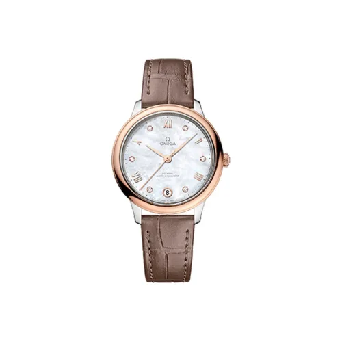 OMEGA Автоматический Механический Movement Женские Часы Elegant Saucer Series 34 мм Белые