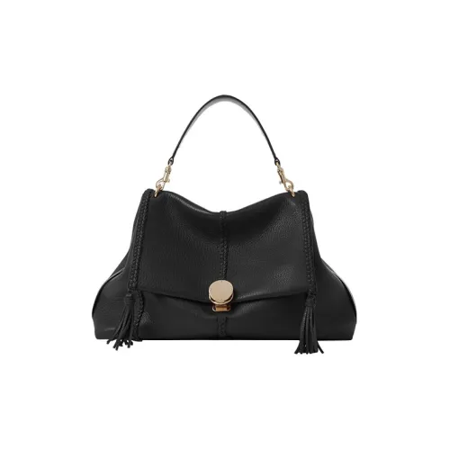 Chloe Penelope series Рельефная Телячья кожа Сумка через плечо Большая Женская Черная