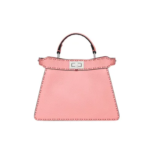 FENDI Peekaboo ISeeU Телячья кожа Сумка через плечо Сумка Маленькая Женская Розовая