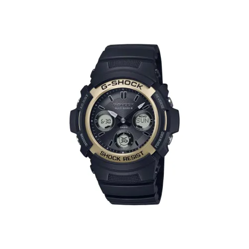 Casio Кварцевый механизм Мужские часы Liquid Crystal/Analog Dual Display Series Золотые