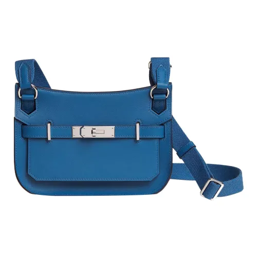 HERMES Jypsiere Swift Телячья кожа Сумка через плечо Мини Женская Французский синий