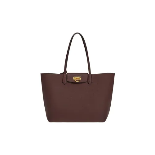 Ferragamo Gancini Телячья кожа Тоут Сумка Сумка для покупок Сумка на плечо Сумка Маленькая Женская Коричневая