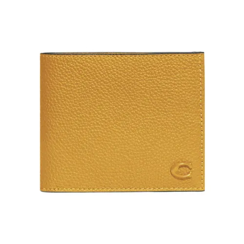 COACH Кошелек Billfold из кожаной ткани мужской желтый