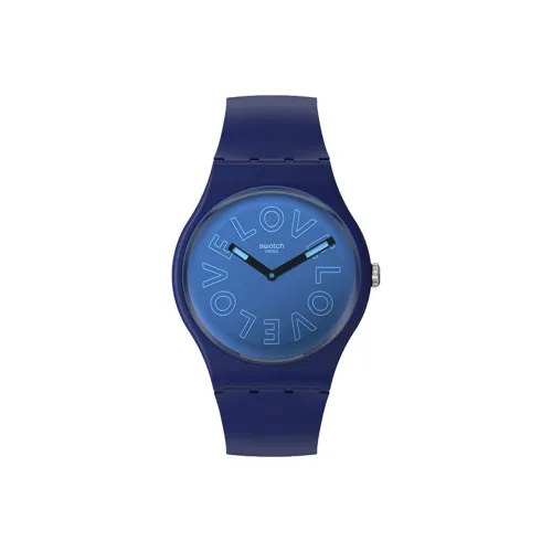Swatch Quartz Механизм Унисекс Часы 47,4 Синий Циферблат Био-Пластиковый Корпус Часы Силиконовый Ремешок