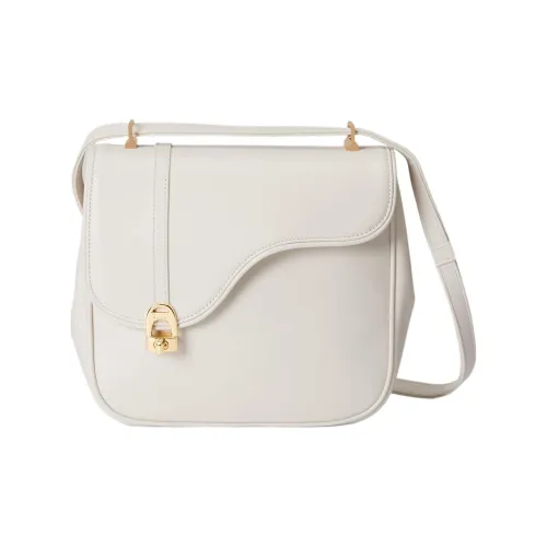 GUCCI Gypsum Leather Saddle Bag Crossbody Bag Shoulder Bag Women's White GUCCI Гипсовый кожаный седло-сумка сумка через плечо плечевая сумка Женская Белая