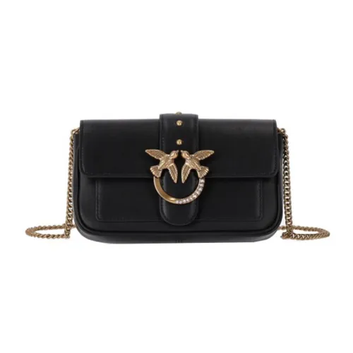PINKO Pocket Love Кожа Swallow Сумка Сумка через плечо Стандартная Женская Черная