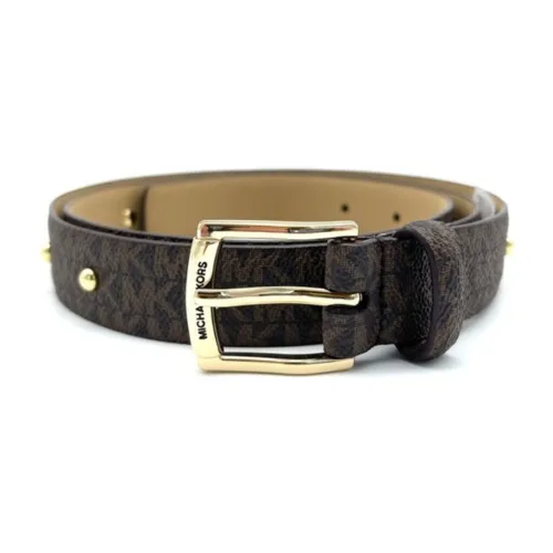 MICHAEL KORS Модный с принтом модный застежка-липучка кожа ремень женский коричневый ширина 2,5 см