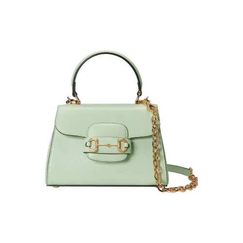 GUCCI Horsebit 1955 Кожа Сумка через плечо Сумка Мини Женская Светло-зеленая