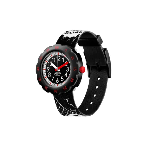 SWATCH Flik Flak Feifei Series Кварцевый механизм Унисекс Часы 34,75 мм Черный циферблат Пластиковый корпус Тканевый ремешок