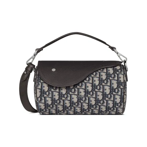 DIOR Седло Grained Телячья кожа Седло Сумка Сумка через плечо Сумка через плечо Женская Бежевая Черная