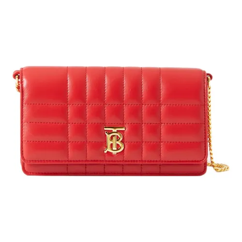 Burberry Lola Bag Sheepskin Shoulder Bag Women's Bright Red