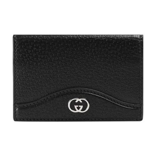 GUCCI Кожаный держатель для карт и кошелек мужской черный