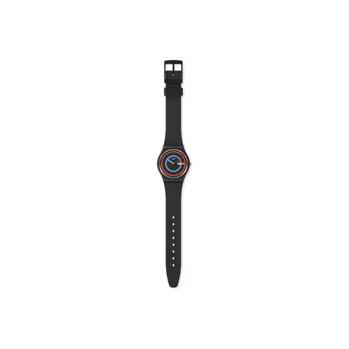 SWATCH New Gent Collection Кварцевый механизм Унисекс Часы 34 мм Черный циферблат Пластиковый корпус Часы Силиконовый ремешок