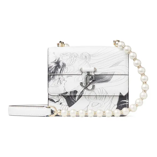 Jimmy Choo Sailor Moon Коллаборация Сумка через плечо из кожи Женская Белая и Черная