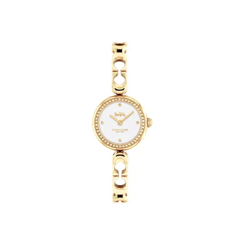COACH Женские часы Кварцевый механизм ремешок из нержавеющей стали 28 мм золотистый циферблат