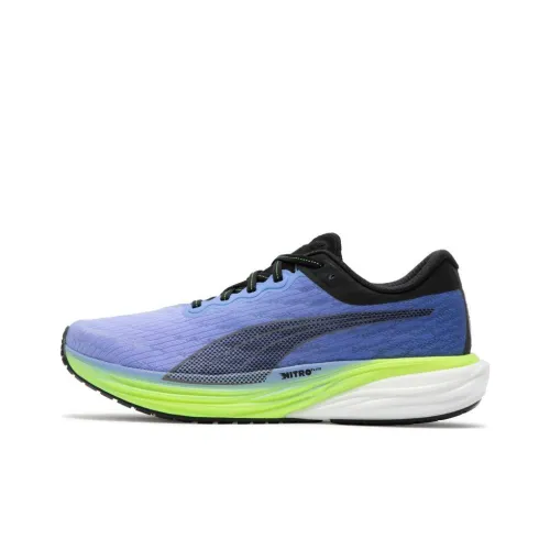 PUMA Deviate NITRO 2 Slip-Resistant Abrasion-Resistant Low-Top Беговые кроссовки Мужские Синий Фиолетовый