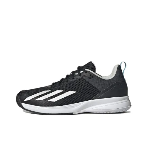 Adidas Courtflash Slip-Resistant Abrasion-Resistant Легкий Низкий Топ Кроссовки для тенниса Черный Белый