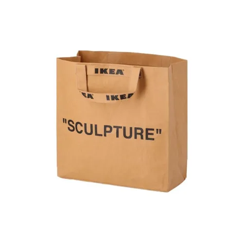 OFF Белый Бумага Тоут Сумка Сумка для покупок Сумка для хранения Сумка среднего размера унисекс коричневый