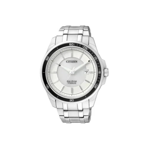 CITIZEN Ecology Drive Collection Светильник Кварцевый механизм Супер титановый ремешок Часы Мужские Белый циферблат