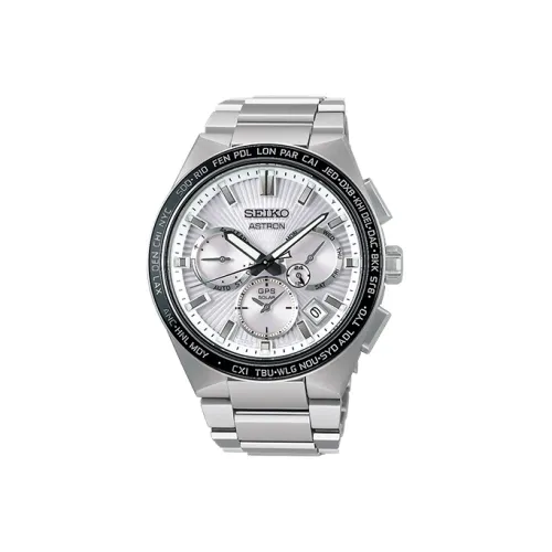 SEIKO Astron Series Солнечный Кварцевый Механизм Титан Ремешок Часы Мужские Циферблат Серебристый SBXC117