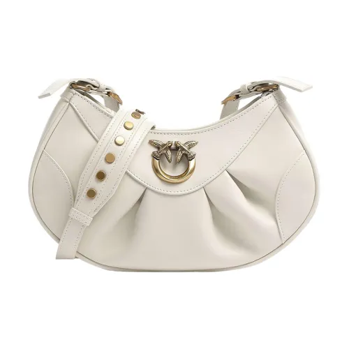 PINKO Сумка через плечо из крупнозернистой текстуры коровьей кожи белая