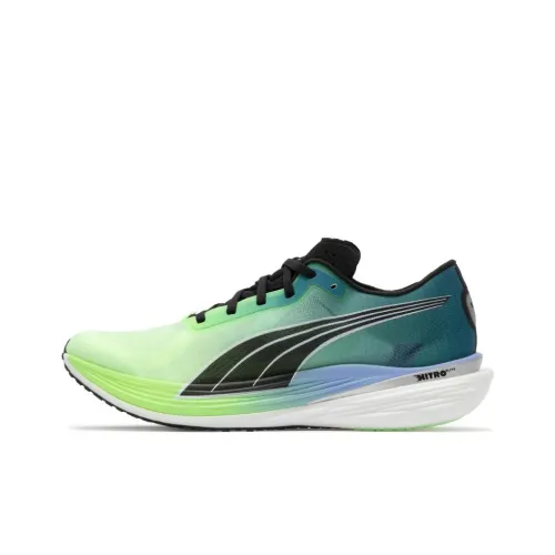 PUMA Deviate Nitro Elite 2 Slip-Resistant Abrasion-Resistant Low-Top Беговые кроссовки Мужские Синий Зеленый