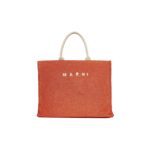 MARNI Cotton Тоут Сумка Сумка для покупок Сумка на плечо Сумка большая Женская Апельсин