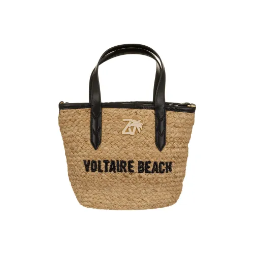 Zadig Voltaire Рафия Телячья Кожа Сумка через плечо Сумка Женская Коричневый Черный