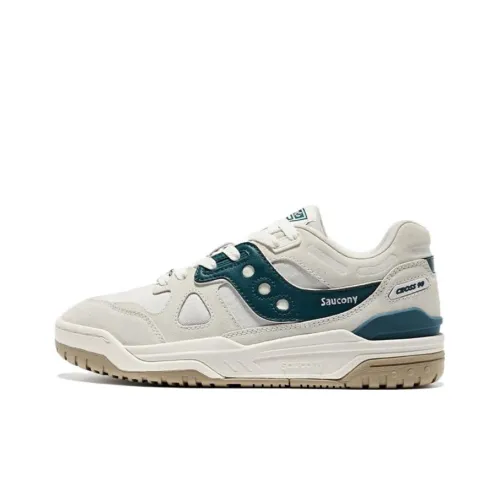 Saucony Cross 90 Устойчивые к истиранию Низкие Скейтбординг Кроссовки Унисекс Белый Зеленый