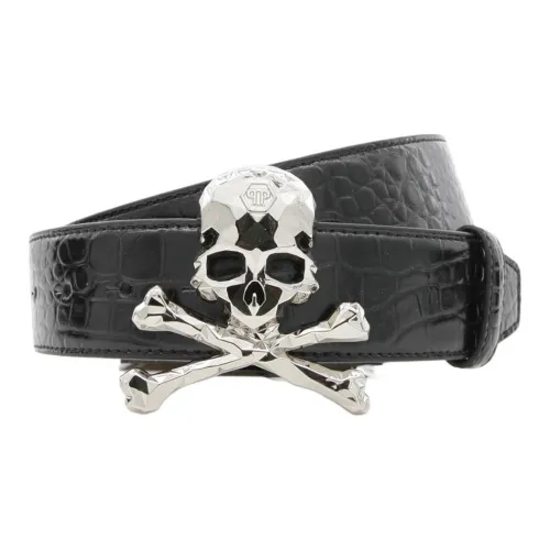 PHILIPP PLEIN Ремни из коровьей кожи, черные, мужские