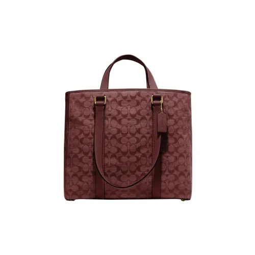 COACH Hudson Ткань Тоут Сумка Сумка для покупок Сумка на плечо Сумка Большая Мужская Бургунди