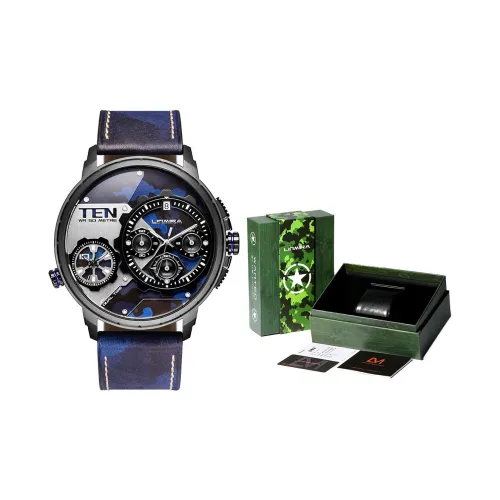 Linmira Наручные часы Кварцевый механизм Кожаный ремешок Синий циферблат Мужские часы LM682L2A1