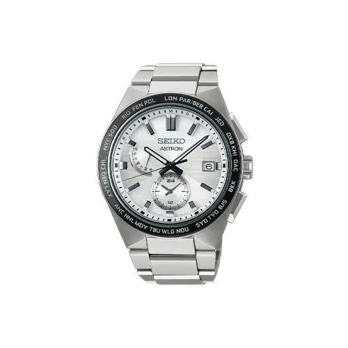 SEIKO Astron Series Солнечный Кварцевый Механизм Титан Ремешок Часы Мужские Серебристый Циферблат