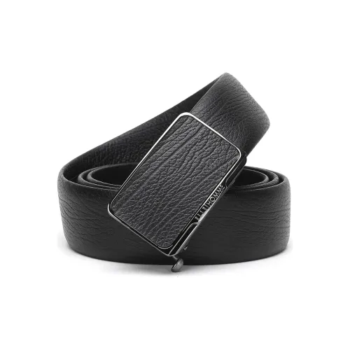 ELLE HOMME Ремень из коровьей кожи мужской черный ширина 3,7 см
