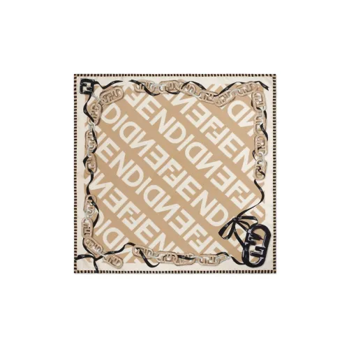FENDI Шелковые шарфы Светло-янтарный Женские