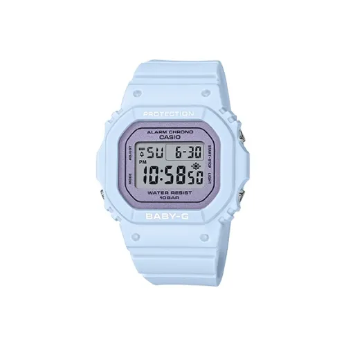 CASIO Baby G Коллекция Small Block Кварцевый механизм Смольный ремешок Часы Унисекс Синий циферблат