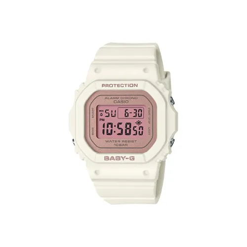 CASIO Baby Маленький Квадратный Таблица Электронный Механизм Резиновый Ремешок Часы Унисекс Розовый Циферблат