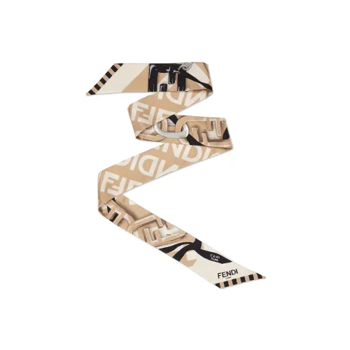 FENDI Шелковые шарфы Светло-коричневый Женские