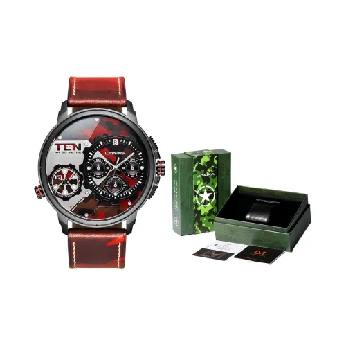 Linmira Watch Кварцевый механизм Кожаный ремешок Красный циферблат Унисекс LM682L4A1