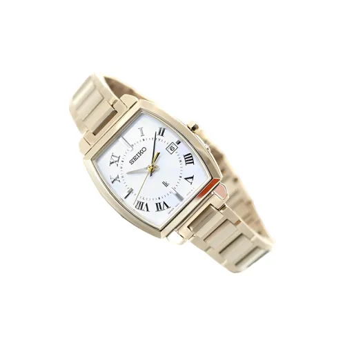 SEIKO Солнечный механизм титановый ремешок женские часы белый циферблат SSQW064