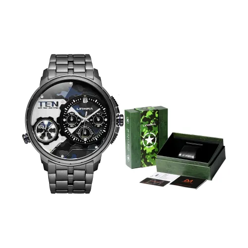 Linmira Мужские наручные часы кварцевый механизм ремешок из нержавеющей стали черный циферблат модель LM682D2A1