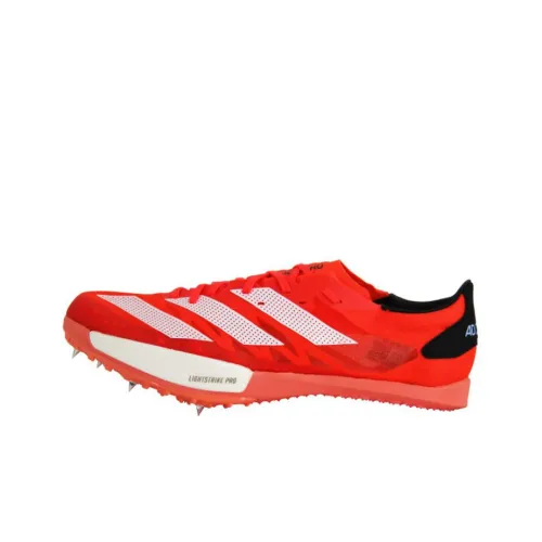 Adidas Adizero Ambition Шок абсорберы Противоскользящий устойчивый к истиранию Низкий топ Карбоновая плита Беговые кроссовки Унисекс Красный