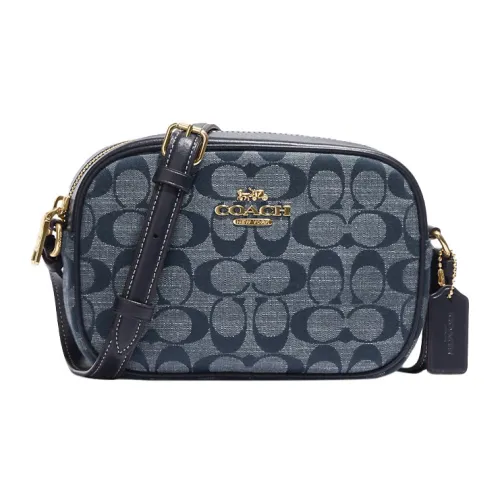 COACH Jamie Холст с кожей Camera Сумка Сумка через плечо Мини Женские Джинсовый синий